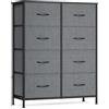 SONGMICS BELLAH Collezione - Cassettiera con 8 Cassetti, Acciaio, per Camera da Letto, Armadio, Corridoio e Soggiorno, Stile Moderno, Grigio Ardesia LGS124G101
