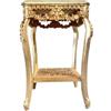 CasAmin Home & Living Tavolino quadrato dorato in stile barocco rococò francese, tavolino in legno fatto a mano con piano in marmo color cammello, tavolino da caffè dorato, tavolo da tè come decorazione per la casa