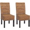 Mendler Set 2X sedie Intreccio di banano Eleganti Soggiorno Sala Pranzo M69 Bali Gambe - Scure Senza Cuscini