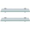 Randaco Set di 2 ripiani in vetro trasparente con supporto da parete e vetro di sicurezza ESG da 8 mm e supporto, ideale come ripiano per doccia (30 x 10 x 0,8 cm)