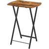 HOOBRO Tavolini, Tavolini per Spuntini, Pieghevoli Tavolo, Accanto al Divano, Stile Industriale, per Spazio Stretto, Struttura Stabile, Montaggio Facile, Marrone Vintage EBF17BZ01