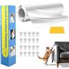 Lovcoyo Protezione divano graffi gatto, 40X800CM antigraffio gatto divano per gatt, proteggi divano gatti graffi per Mobili per Divani, PVC Anti-Graffio Protector, Protezione per Divano Porta e mobilie