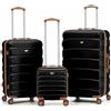 Flight Knight Set di 3 Valigie Rigide ABS per Viaggi e Vacanze Bagaglio a Mano 40 cm Medio e Grande da Stiva Trolley Leggero e Resistente 8 Ruote Spinner con Serratura TSA