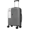 R.Leone Valigia da 1 Fino a Set 3 Bagaglio a mano 55x40x20 Ryanair, Medio, Grande Ultra Strong Antiurto Resistente Trolley rigido leggero 8 ruote in Polipropilene 9188 (Grigio, S Bagaglio a mano)
