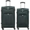 Flight Knight Set Di 2 Valigia A Mano Grande 56x45x25 Cm Easyjet E British Airways - Approvata E Testata - 2 Ruote - Valigia Da Cabina In Tessuto Ultraleggera E Resistente