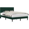 vidaXL Struttura letto con testiera Verde scuro 160 x 200 cm Velluto