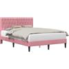 vidaXL Letto con testiera Rosa 140 x 200 cm Velluto