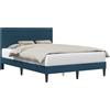 vidaXL Letto con testiera blu 140 x 200 cm Velluto