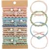 LOPHE 20 Pezzi Elastici per Capelli Boho Elastici per Capelli, Elastici per Capelli da Donna, Elastici con Perline Braccialetti Elastici per Donna e Bambina