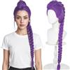 PORSMEER Demon Hunters Costume Rumi - Parrucca cosplay Anime con capelli lunghi e lisci, viola intrecciati, accessorio per donne (Demon Hunters-Rumi)