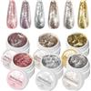 Generico Set smalti glitter - smalto gel 5g x6, colori effetto cromato, prodotto per manicure lucido e di lunga durata | Styling Viaggi Vacanze Salon Home Decorazione Tendenza festosa Look Cura