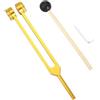 AMENGJ Stimmgabel Set di diapason in lega di alluminio da 128 Hz for terapia del suono colorata(Gold-gear head)