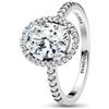 PANDORA Timeless 193777C01-58 - Anello ovale scintillante in argento Sterling con zirconi, misura 58, Argento sterling, Zirconia cubica