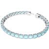 Swarovski Braccialetto Matrix Tennis, Taglio Round, Blu, Placcato rodio