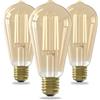 CALEX Lampadina LED E27, ST64, Vintage Oro, 2100K Luce extra calda, con sensore giorno/notte, Confezione da 3