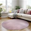 Carpettex Tappeto Rotondo Rosa 120 cm Tappeto Lavabile a Pelo Corto, Rotondo, Antiscivolo e Morbido, Design Monocromatico Moderno per Soggiorno, Cucina e Corridoio, Camera da Letto