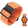 BINLUN Cinturino per Orologio in Nylon Elastico di Ricambio Militare Cinturino a Strappo Paracadute Marina Nazionale per Uomo Donna Fibbia Nero/Argento 18/20/22mm