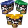 The Great British Kitchen Nissin Soba Noodles - Confezione multipla di 9 coppette per noodles Nissin Soba Classic, pollo Yakitori e Teriyaki, con etichetta regalo TGBK