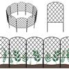 OUSHENG Confezione da 10 recinzioni decorative da giardino, totale 3 m (lunghezza) x 61 cm (altezza) Barriera per animali, in filo metallico antiruggine, pannello per recinzioni per esterni, patio,