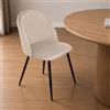 Dmora - Sedia Stinson, Poltrona rivestita in velluto, Sedia da pranzo imbottita, Seduta per riunioni, 51x54h82 cm, Grigio chiaro