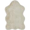 -LUXOR- living Tappeto di pelliccia Coste morbido pelo lungo, 55 x 80 cm, beige