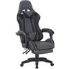 SHIITO | Sedia da gioco professionale | Ergonomica con schienale reclinabile in tessuto grigio- nero | Modello CLAVIN - Y830 | 130 x 49 x 64