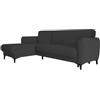Dmora - Divano letto con penisola Angel, Divano ad angolo reversibile, Sofà contenitore moderno con chaise longue e 3 cuscini, 230x153h85 cm, Antracite