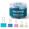 Inkspire Clip per raccoglitori, 100 pezzi, misure assortite, 15-19-25-32-41-51 mm, morsetti in metallo per casa, calendari, ufficio e articoli di cancelleria (colori vari)