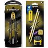 STAEDTLER NORIX Set di compassi a regolazione rapida, blister con 2 matite HB, gomma e temperino singolo, giallo