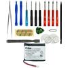 vhbw batteria sostituisce Garmin 361-00098-00 per smartwatch orologio bracciale fitness (410mAh, 3,8V, Li-Poly) + set utensili