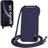 WenBaby Cover Compatible con iPhone XR,Cellulare Girocollo Custodia con Cordino TPU Corda Silicone Case Bumper per iPhone XR Custodia, Blu navy