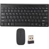 Ausla Kit Tastiera e Mouse Wireless Intelligente Indicatore LED Silenzioso Set Tastiera e Mouse Compatto a Risparmio Energetico Impermeabile per Ufficio (BLACK)