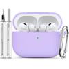Inesore Compatible with AirPods Pro 3 Hülle(2025) with Cleaning Kit, Silicone Protective Case Cover for Apple Air Pod Pro 3rd Charging Case,Unisex Design - Purple