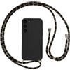 Vauki Cover per Samsung Galaxy S23 5G con Cordino, Silicone Custodia con Laccio Collana Tracolla, Antiurto Ultra-Sottile Protettiva Cellulare Case per Samsung S23, Nero