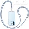 caslord Cordino per Cellulare con 2 Trasparente Patch Universali | Adatto con Tutti Gli Smartphone e Maggior Parte delle Custodia | 1,6 m Regolabile e Rimovibile | Blu