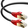 MutecPower 10m Cavo CAT 7 Esterno da impermeabile per uso interramento diretto Cavo di rete Ethernet RJ45 esterna - SSTP - 600 Mhz - Nero 10 metri con fascette e clip