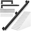 OUUTMEE 150 cm, corrimano in tubo quadrato in acciaio al carbonio, adatto per uso interno ed esterno, ringhiera per scale, altezza 7,5 cm, colore nero