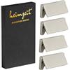 heimzeit Maniglie Armadio Flat per Porte, Cassetti e Comodini [4 Pezzi] Colore: Argento, Design Elegante, Maniglie per Mobili con impugnatura a un foro e viti