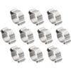 PATIKIL 10pz 9-11mm Fascette Stringitubo a Doppia Orecchio, 304 Acciaio Inossidabile Anello Crimpatura O Clip per Raccordi Tubi Carburante Benzina, Tono Argento