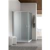 WITIT INTERIORS WITIT BOX DOCCIA ANGOLARE SCORREVOLE KARMEN ANTE IN VETRO CRISTALLO OPACO SATINATO 6mm QUADRATO - RETTANGOLARE - SEMICIRCOLARE (80x80 cm Quadrato)