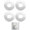 BigCheer Set di 4 rosette per tubi di riscaldamento, in acciaio inox, 43 mm, impermeabile, motivo diviso, autoadesivo