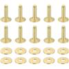 QUARKZMAN 50 Set Rivetti e Rondelle in Rame, 10x3.3x12mm Rivetti in Rame Solido per Forniture Fai Da Te in Pelle, Tonalità Oro