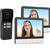 GASIASHOP SRL KIT VIDEOCITOFONO BIFAMILIARE DUE PULSANTI DOPPIO MONITOR A COLORI 7 APERTURA ELETTROSERRATURA
