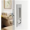 HOCONNIE Serratura Porta Scorrevole Senza Chiave Serratura Porta a Scomparsa Maniglia Porta Scorrevole Incasso Serratura Della Porta 160mm (Argento)