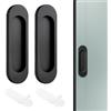 AYHYHLJZJ 2 maniglie ovali adesive per porte scorrevoli, colore nero opaco, design moderno, per porte scorrevoli, finestre e armadi, 100 mm
