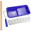 FAREASTSHOP Set di rulli colorati piccolo, piccolo 5 cm, copertura per rullo di vernice in gommapiuma, rullo per verniciatura da 2 pollici, mini rullo per vernice, telaio e vaschetta per pittura di mobili e