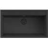 EVHOC Lavello Sopratop 86x51 cm, 1 Vasca, Lavandino in Kuarzite Vasca Unica per Cucina, Piletta Nera, Fasci Miscelatore Preforata, Made in Italy, Nero, DESIDERATA L