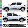 Auto-Dress AutoDress - Set di strisce adesive laterali per Dacia Sandero in colore a scelta (nero opaco)