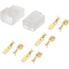 A ABSOPRO Kit Connettore Elettrico per Auto a 4 Pin Impermeabile Serie 6.3 Maschio Femmina Terminali Cavo Alloggiamento Plastica Rame Bianco