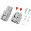 A ABSOPRO Connettore Spina Ventola Radiatore per Toyota RAV4 / Connettore Terminale Maschio Femmina Interno/Serie in Plastica Impermeabile da 4,8mm / 1 Set Grigio 2 Pin Sostituzione